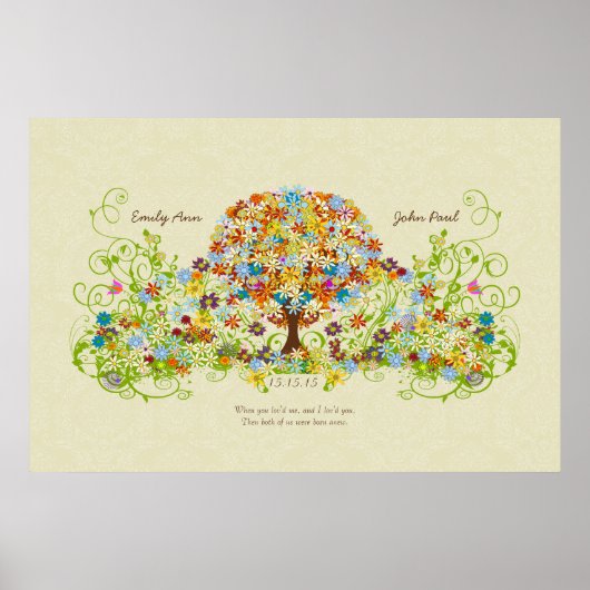Enchanted Forest Circle of Love Wedding Tree ポスター (正面)