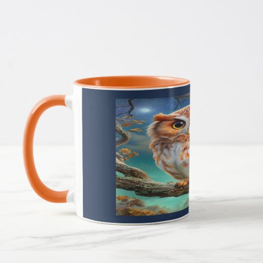 Enchanted Forest Cute Night Owl Coffee Mug マグカップ (左)
