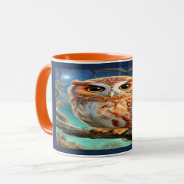 Enchanted Forest Cute Night Owl Coffee Mug マグカップ