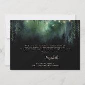 Enchanted Forest Emerald Floral Fairy Sweet 16 サンキューカード (裏面)