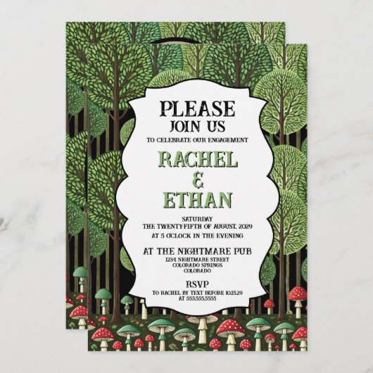 Enchanted Forest Engagement Party 招待状 (正面/裏面)