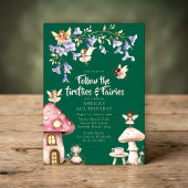 Enchanted Forest Fairies Fireflies  Birthday  箔招待状