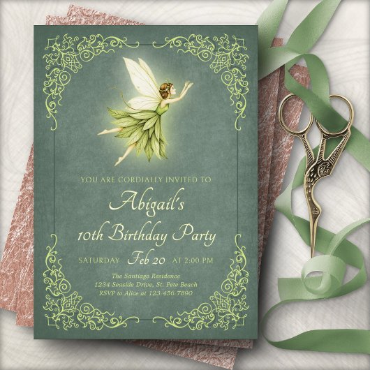 Enchanted Forest Fairy Birthday Invitation 招待状
