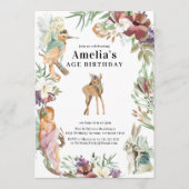 Enchanted Forest Fairy Birthday Party Invite 招待状 (正面)
