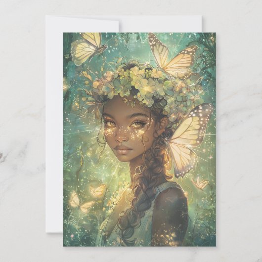 Enchanted Forest Fairy Fairy First Birthday 招待状 (正面)