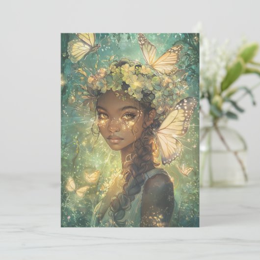 Enchanted Forest Fairy Fairy First Birthday 招待状 (スタンド正面)