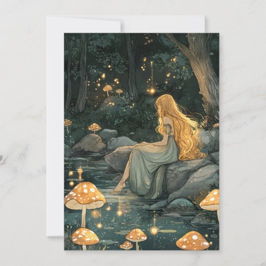 Enchanted Forest Fairy First Birthday  招待状 (正面)