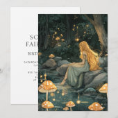 Enchanted Forest Fairy First Birthday  招待状 (正面/裏面)