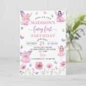 Enchanted Forest Fairy First Floral Birthday 招待状 (スタンド正面)