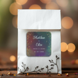 Enchanted Forest Fairy Lights Fantasy Wedding スクエアシール