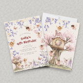 Enchanted Forest Fairy Treehouse Birthday Invite 招待状