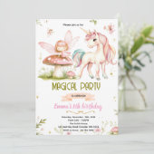 Enchanted Forest Fairy Unicorn Birthday Invitation 招待状 (スタンド正面)
