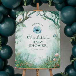 Enchanted Forest Fairytale Forest Baby Shower Sign ポスター