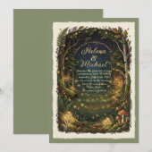 Enchanted Forest Firefly Wedding Invitation 招待状 (正面/裏面)