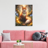 Enchanted forest fox glow キャンバスプリント (インサイチュ (リビング))