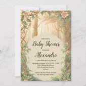 Enchanted Forest Girl Baby Shower 招待状 (正面)