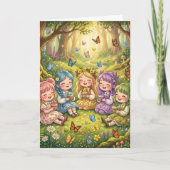 Enchanted Forest Girl's Birthday Party | Color Me カード (正面)