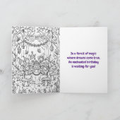 Enchanted Forest Girl's Birthday Party | Color Me カード (内部)