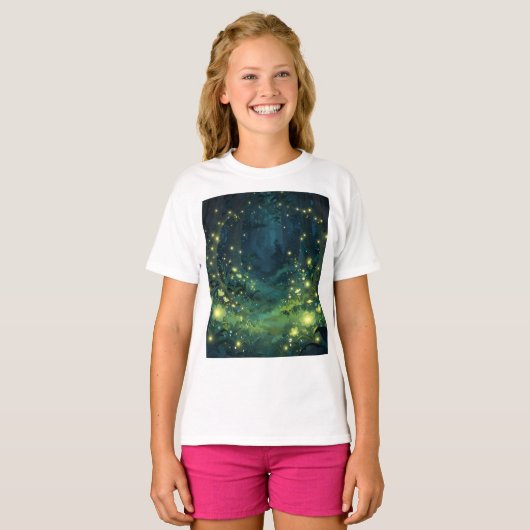 Enchanted Forest Glow Magical Night Tシャツ (正面フル)