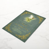 Enchanted Forest Gold Fairy Birthday 箔招待状 (回転した状態)
