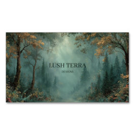 Enchanted Forest Gold Sparkle Teal Mist マグネット名刺