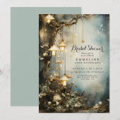 Enchanted Forest Hanging Lanterns Bridal Shower 招待状 (正面/裏面)