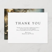 Enchanted Forest Hanging Lanterns Wedding サンキューカード (正面/裏面)