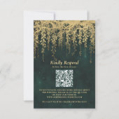 Enchanted Forest Magical Gold Vine Wedding QR RSVP (正面)