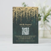 Enchanted Forest Magical Gold Vine Wedding QR RSVP (スタンド正面)