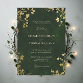 Enchanted Forest Minimal Frame Gold Magic Wedding 招待状
