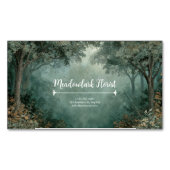 Enchanted Forest Misty Teal Green Painterly マグネット名刺 (正面)
