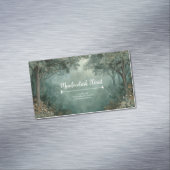 Enchanted Forest Misty Teal Green Painterly マグネット名刺 (インサイチュ)