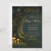 Enchanted Forest Mushroom Glow Woods Baby Shower 招待状 (正面)