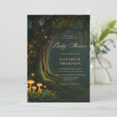 Enchanted Forest Mushroom Glow Woods Baby Shower 招待状 (スタンド正面)
