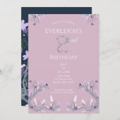 Enchanted Forest Mushroom Second Birthday 招待状 (正面/裏面)