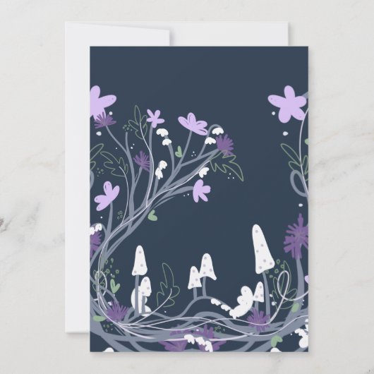 Enchanted Forest Mushroom Second Birthday 招待状 (裏面)