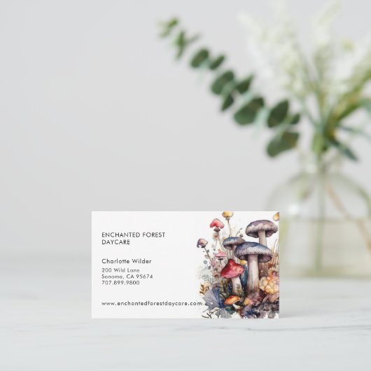 Enchanted Forest Mushrooms Child Daycare 名刺 (スタンド正面)