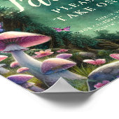 Enchanted Forest Mushrooms Favors Sign Baby Shower ポスター (角)