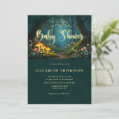 Enchanted Forest Mushrooms Glow Script Baby Shower 招待状 (スタンド正面)