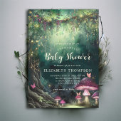 Enchanted Forest Mushrooms Grove Magic Baby Shower 招待状