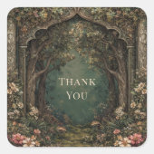 Enchanted Forest Ornate Arch Fairytale Woodland スクエアシール (正面)