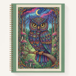 Enchanted Forest Owl Moon Zentangle Journal ノートブック