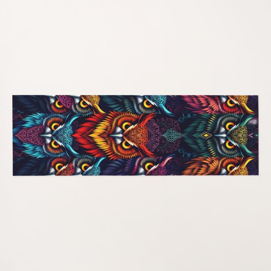 Enchanted Forest Owl: Moonlit Mystical ヨガマット (裏面(横))