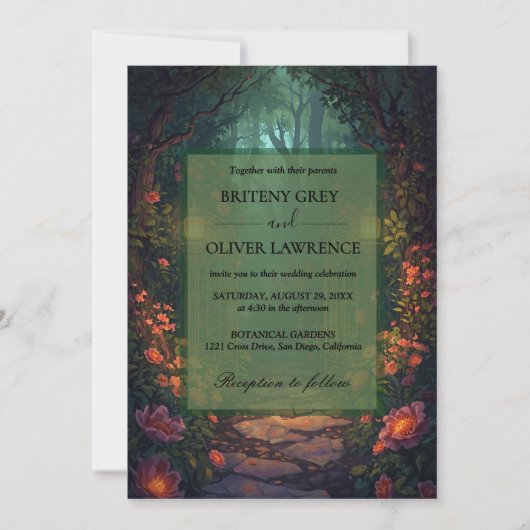 Enchanted Forest Path of Magical flower wedding    招待状 (正面)