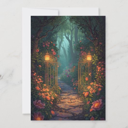 Enchanted Forest Path of Magical flower wedding    招待状 (裏面)