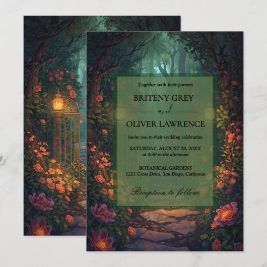 Enchanted Forest Path of Magical flower wedding    招待状 (正面/裏面)