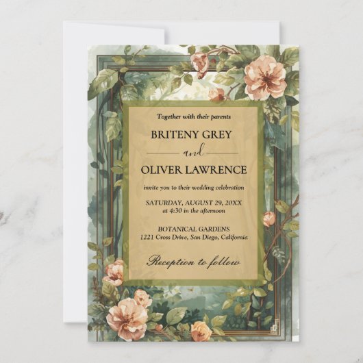 Enchanted Forest Path of Magical flower wedding    招待状 (正面)