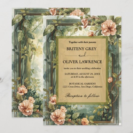 Enchanted Forest Path of Magical flower wedding    招待状 (正面/裏面)