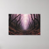 Enchanted Forest Path – Pink Dark Landscape Canvas キャンバスプリント (正面)