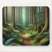 Enchanted Forest Path – Tranquil Green Escape マウスパッド (正面)